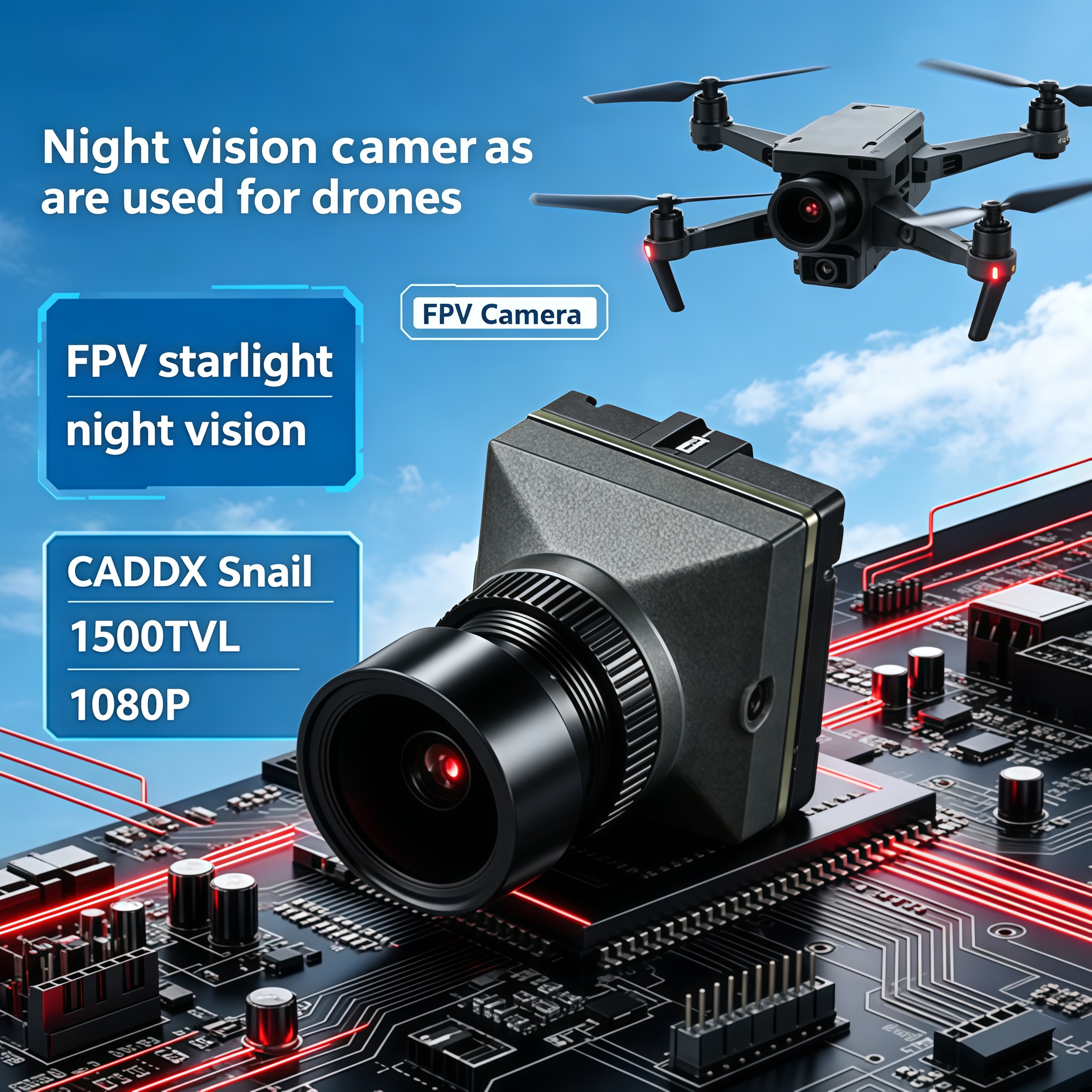 Drone Camera Lens - 1500TVL HD CADDX Snail FPV Camera