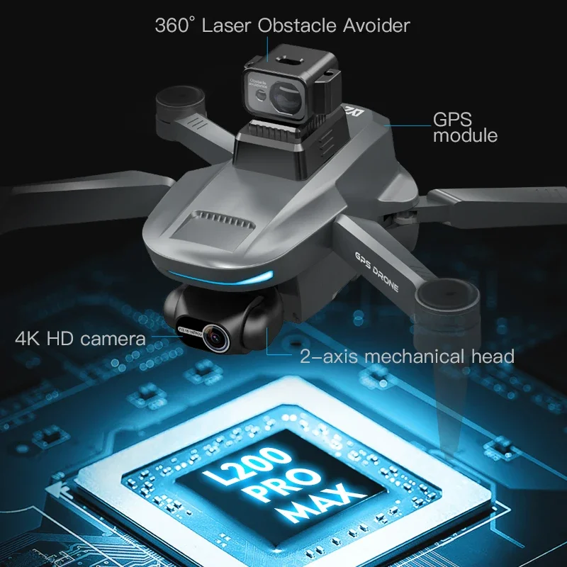 L200 PRO MAX Drone 4K 2-Axis P - Drone Camera Lens 评论和价格