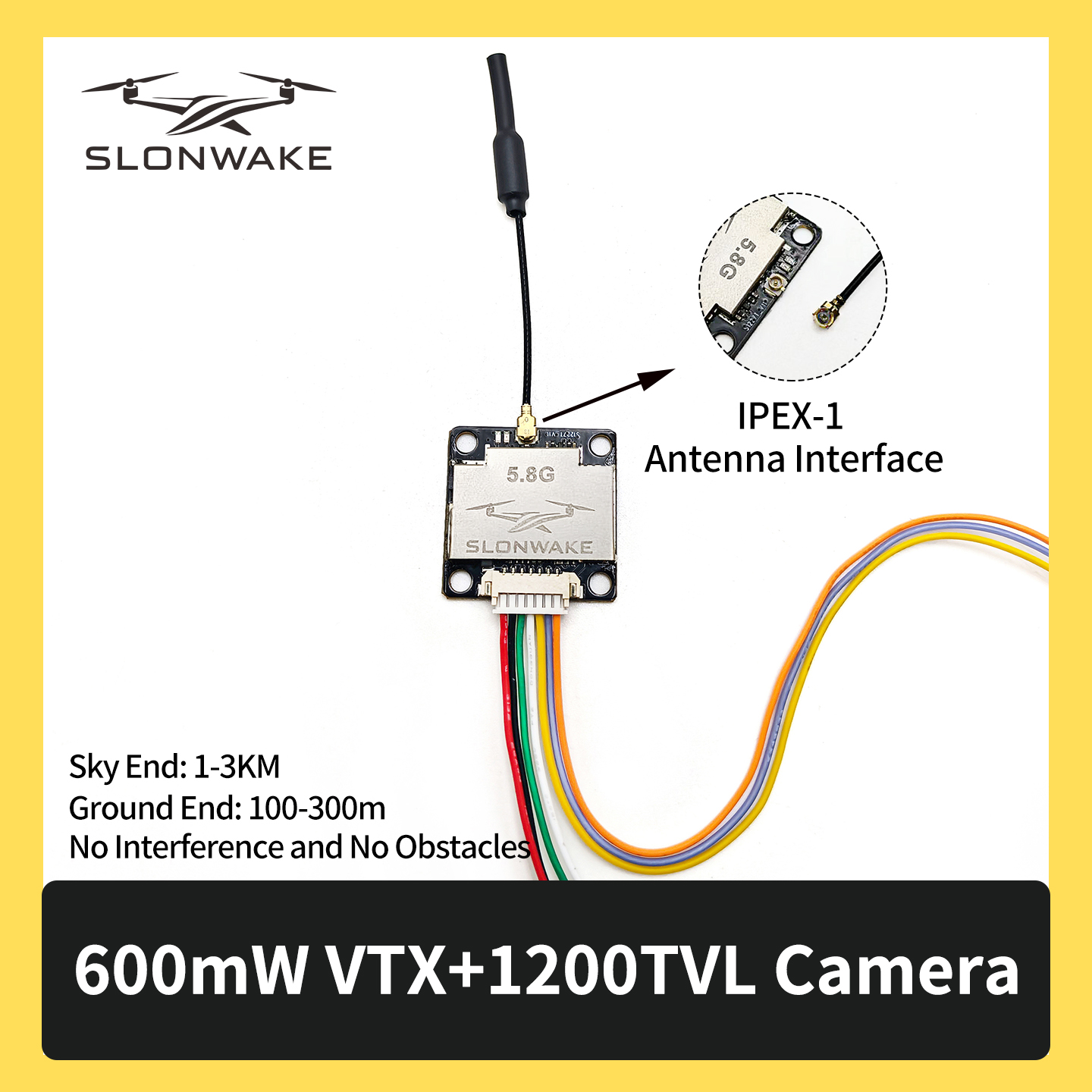 SLONWAKE 5.8G 600mW 7-24V FPV  - Drone Camera Wide Angle 评论和价格