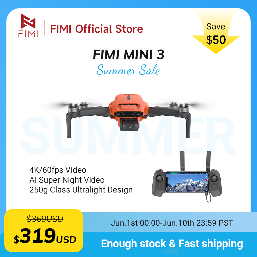 FIMI MINI 3 Camere drone 4K 60 - Drone Camera With Gimbal 评论和价格