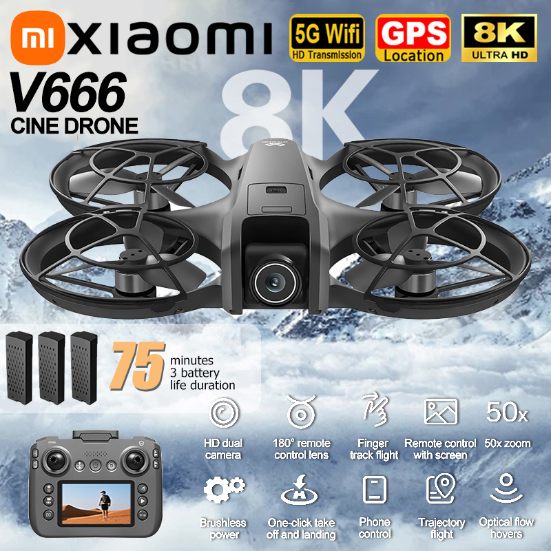Xiaomi V666 Drone 8K Aerial HD - Drone Camera With Gimbal 评论和价格